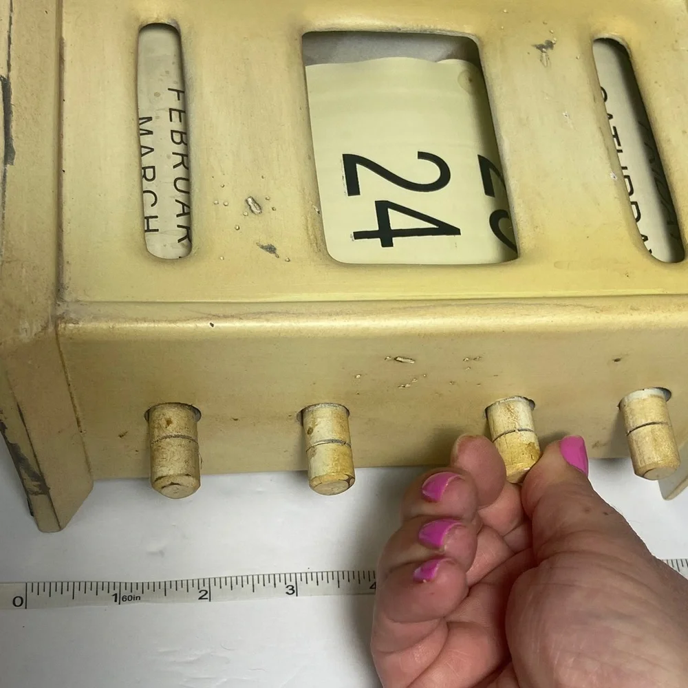 Vintage off white Perpetual Calendar office home decor